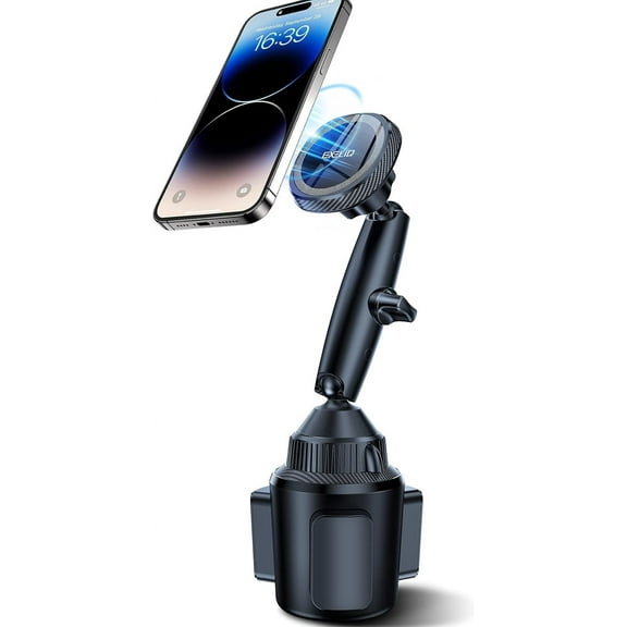 Magnetic Cup Holder Phone Cradle for Magsafe, Powerful N54 Magnet Flexible Tri-pivot Cup Phone Holder for Car, Tesla, Truck, SUV, Compatible with iPhone 17 16 15 14 13 12, Samsung [Not Charger]