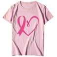 thumbnail image 4 of WREESH Womens Fashion T-Shirts Spring Summer Casual Round Neck Printed Short Sleeved T-Shirt Top Pullover Pink, 4 of 4