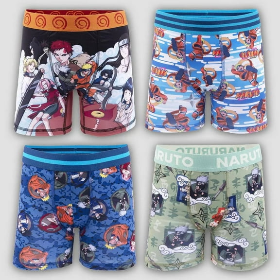 Naruto Boys' 4pk Athletic Boxer Briefs Underwear