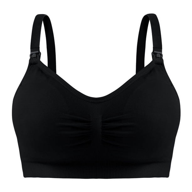Sujetador de lactancia para mujeres embarazadas sin aro de acero, con hebilla frontal y sin costuras, de talla grande, con ajuste de alimentación, sujetador de lactancia posparto fruncido, ropa