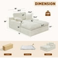 thumbnail image 5 of BedLuxury 73''x55'' Oversized Chaise Lounge Chair, Cloud Faux Fur Upholstered Sofa Bed Cozy Sleeper Couch for Living Room, No Assembly Required, Beige, 5 of 7