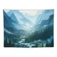 thumbnail image 5 of BCIIG  Forest Tapestry for Bedroom Aesthetic Nature Foggy Mountain Tree Wall Tapestry Landscape Backdrop Green Woodland Scenery Wall Hanging for Living Room Ceiling Decor  40x60inch, 5 of 6