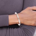 thumbnail image 4 of Diamond2Deal Stainless Steel Polished 6mm White Moonstone Beaded Stretch Bracelet for Women 7.25", 4 of 5