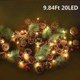 thumbnail image 3 of Christmas String Lights With Pine Cone Red Pearl Bell Garland With Lights, 3 of 5