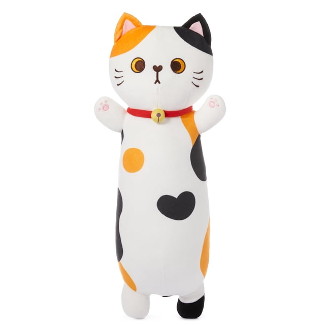 Almohada de peluche MINISO Long con forma de gato y gatito de peluche, 50 cm
