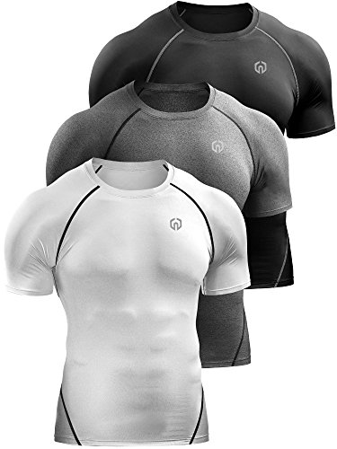 Neleus Mens Compression Baselayer Athletic Workout T Shirts
