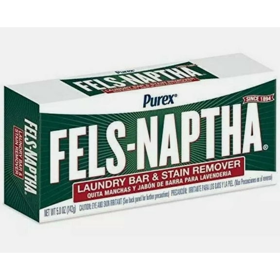 Purex Fels Naptha Laundry Cleaning Bar And Stain Remover, 5 Ounce New