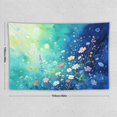 thumbnail image 3 of Dreamy Watercolor Wildflower Tapestry, Gradient Blue Background with Bubbles Wall Hanging, Aesthetic Whimsical Floral Art Tapestry for Bedroom Living Room Dorm, 60x40in, 3 of 7