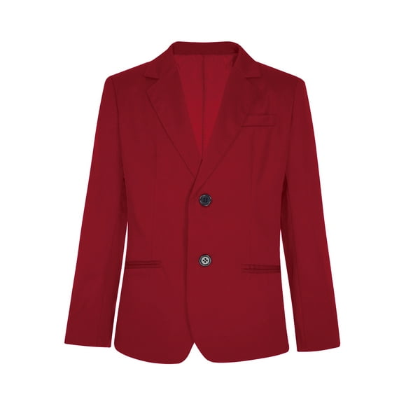 YiZYiF Kids Boys Blazer Suit Long Sleeve Suit Jacket with Pockets Sport Coats for Birthday Party Causal Wear Outerwear Burgundy 14