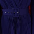 thumbnail image 6 of AURA Women’s Maxi Dress V Neck Pleated Flared Skirt High Waist Belt Detail S XXXL, 6 of 7
