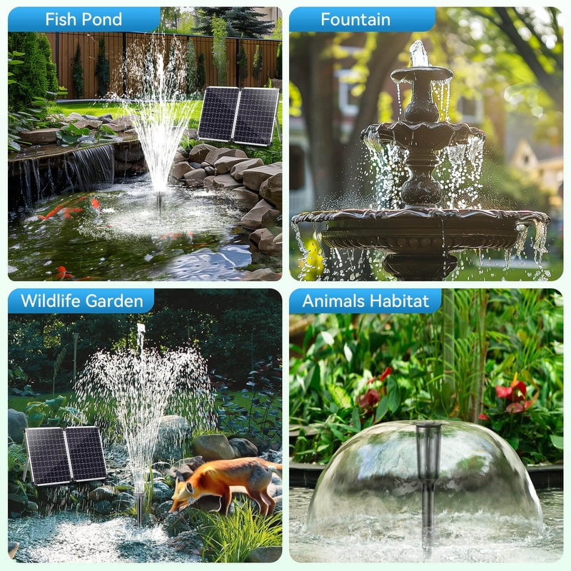 POPOSOAP 55W 480GPH Solar Water Pump Kit with 17ft Max Lift
