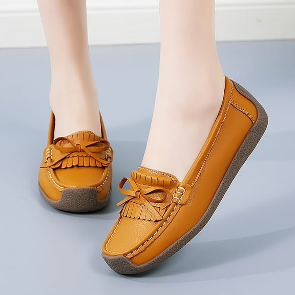 ZTTD Tassel Decoration Slip On Women Comfort Walking Flat Loafers Casual Shoes Driving Loafers Walking Shoes for Women