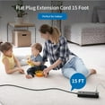 thumbnail image 2 of Flat Plug Extension Cord 15Ft - 8 Outlets Surge Protector Power Strip with 2 USB, Overload Protection, 1080 Joules, ETL Listed, 15A/1850W, Wall Mountable for Home Office and Workbench, Black, 2 of 8