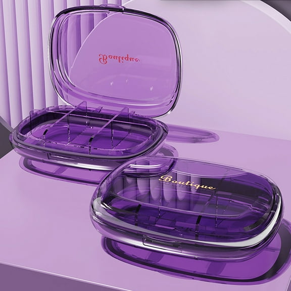 Gecau Travel Tablets Organizer Small 6 Grids Compartments Pocket Pharmacy HandytabletHolder Box Portable Medicament Container Case Weekly 7 Day Medication