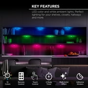 Merkury Innovations أضواء عفريت متعددة الألوان RGB ، تعمل بالبطارية ، تعمل باللمس ، مع جهاز تحكم عن بعد - 3 -حزمة