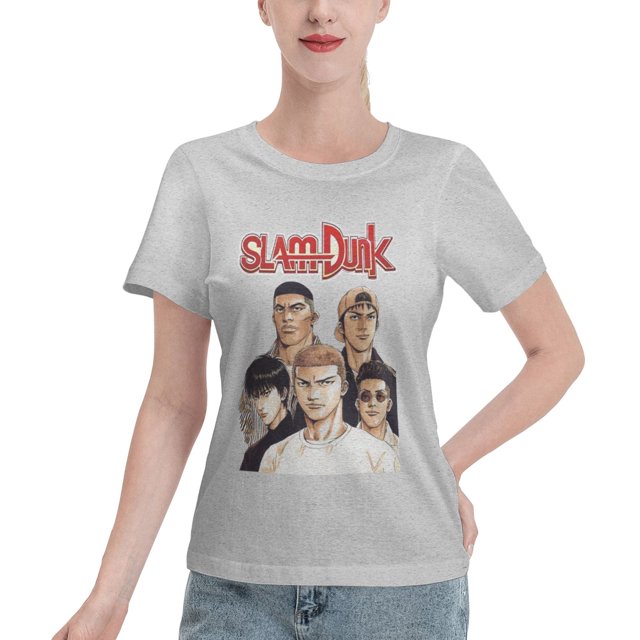 T-Shirt Basique à Manches Courtes pour Femmes Slam Dunk