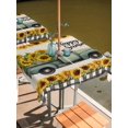 thumbnail image 2 of Outdoor Tablecloth with Umbrella Hole for Patio/Picnic/Party/Camping, Sunflowers Truck Waterproof Table Cloth Square Cover Washable, Retro Summer Botanical Floral Plaid (60"x 60"), 2 of 8