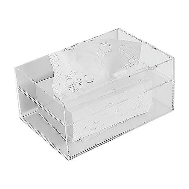 Caja de pañuelos acrílica moderna, dispensador de servilletas, estuche para toallitas, caja de almacenamiento de cocina, organizador de escritorio H