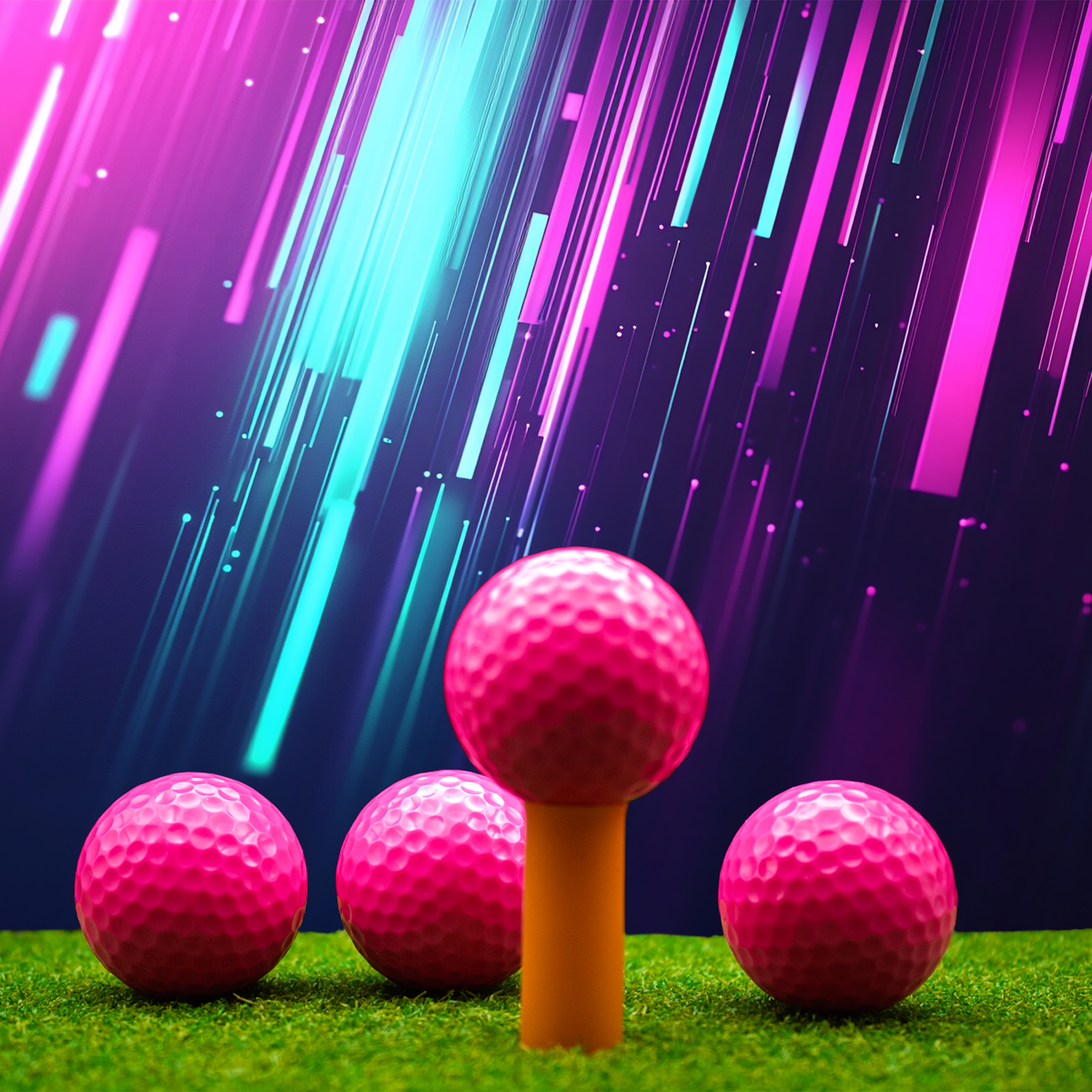 Blacklight Pink Golf Balls 12 Pack by GBM Golf