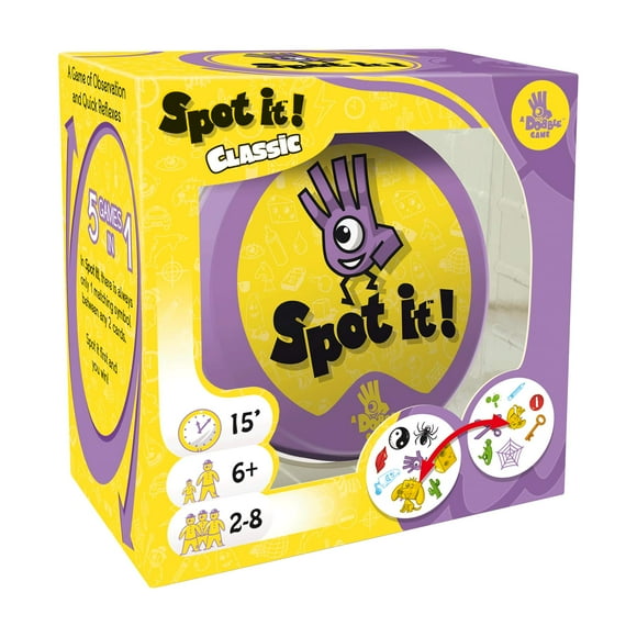 Juego de cartas Zygomatic Spot It! Clásico para mayores de 6 a 8 jugadores