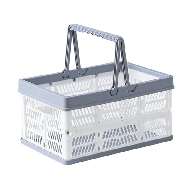 Cesta de almacenamiento plegable de plástico, contenedor de almacenamiento Mango blanco Sunnimix cesta de la compra plegable