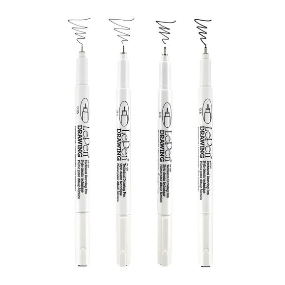 MARVY UCHIDA® LePen® TECHNICAL DRAWING PENS 4 PC SET BLACK