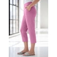 thumbnail image 3 of Roaman's Women's Plus Size Petite Plus Size Soft Knit Relaxed Pull-On Capri Pant, 3 of 6