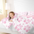thumbnail image 3 of Manfei Pink Bowknot Cherry Twin Bedding Sets for Girls, Cute Flower Floral Bedding Comforter Set, Pink Reversible, 7-Piece, 3 of 7