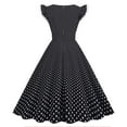 thumbnail image 4 of XFLWAM 1950s Retro Rockabilly for Women Sleeveless Lace V-Neck Vintage Cocktail Party Dress Polka Dot A-Line Swing Tea Dresses Black S, 4 of 7