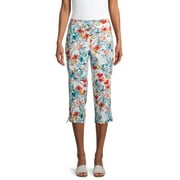 Pioneer Woman Floral Pull-On Capri Pants with Tie Hem