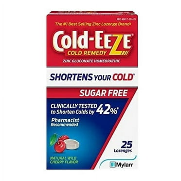 Cold-Eeze Sugar Free Wild Cherry Cold Remedy Lozenges, 25 Ea