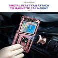 thumbnail image 3 of SaniMore Tri-layer Case for Samsung Galaxy Z Flip 5 6.7" 2023, 360° Rotating Holder/Kickstand Rugged PC Back + TPU Bumper Magnetic Car Mount Anti-fingerprint Heavy Duty Protective Case, Rosegold, 3 of 8