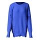thumbnail image 1 of Gibobby Suéter de Cuello Redondo para Mujer, Suéter de punto de manga larga sólido con cuello redondo para mujer(Azul,Talla única), 1 of 3
