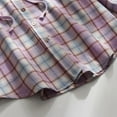 thumbnail image 5 of felwors Women's Plaid Flannel Hoodie Shirt - Long Sleeve Cotton Button-Down Casual Jacket Purple, S, 5 of 5