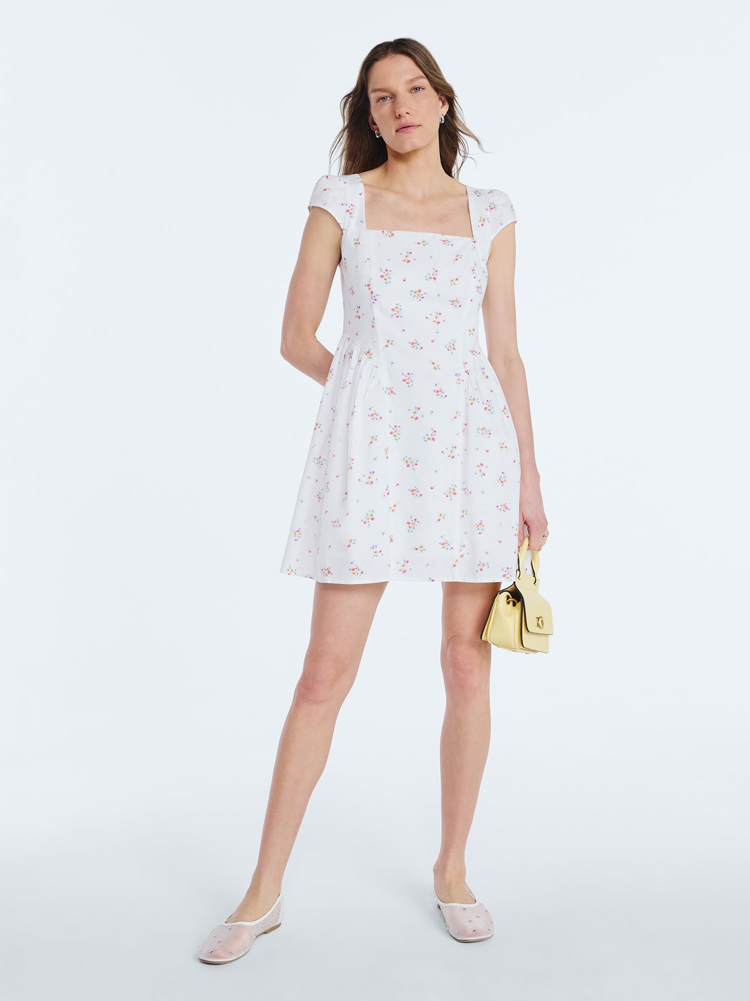 Scoop Women's Square Neck Mini Dress, Sizes XS-XXL