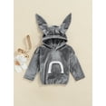 thumbnail image 2 of Seyurigaoka Lovely Baby Girl Drawstring Tops Hoodie Long Sleeve Sweatshirts Toddler Cartoon Rabbit Ears Thicken Infant Kids Pullover Clothes, 2 of 9
