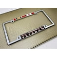 thumbnail image 3 of Iraq Afghanistan Veteran with Ribbons Design - Domed Custom-Made Personalized Narrow (Thin) Top 4 Hole Metal Car License Plate Frame with Free caps - Chrome Frame (Qty: 1), 3 of 7