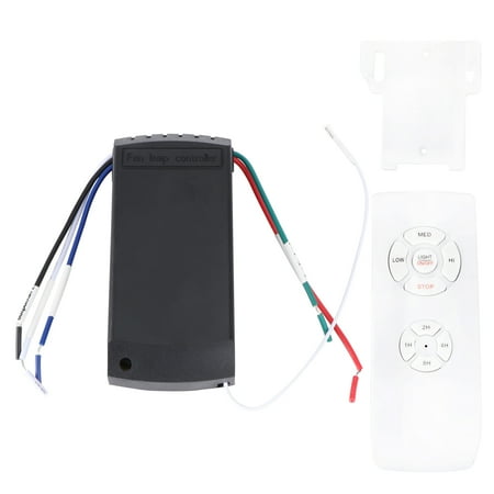 

Ceiling Fan Light Lamp Timing Controller Switch Wireless Controller Kit Wind Transmitter Receiver (White English No Battery)
