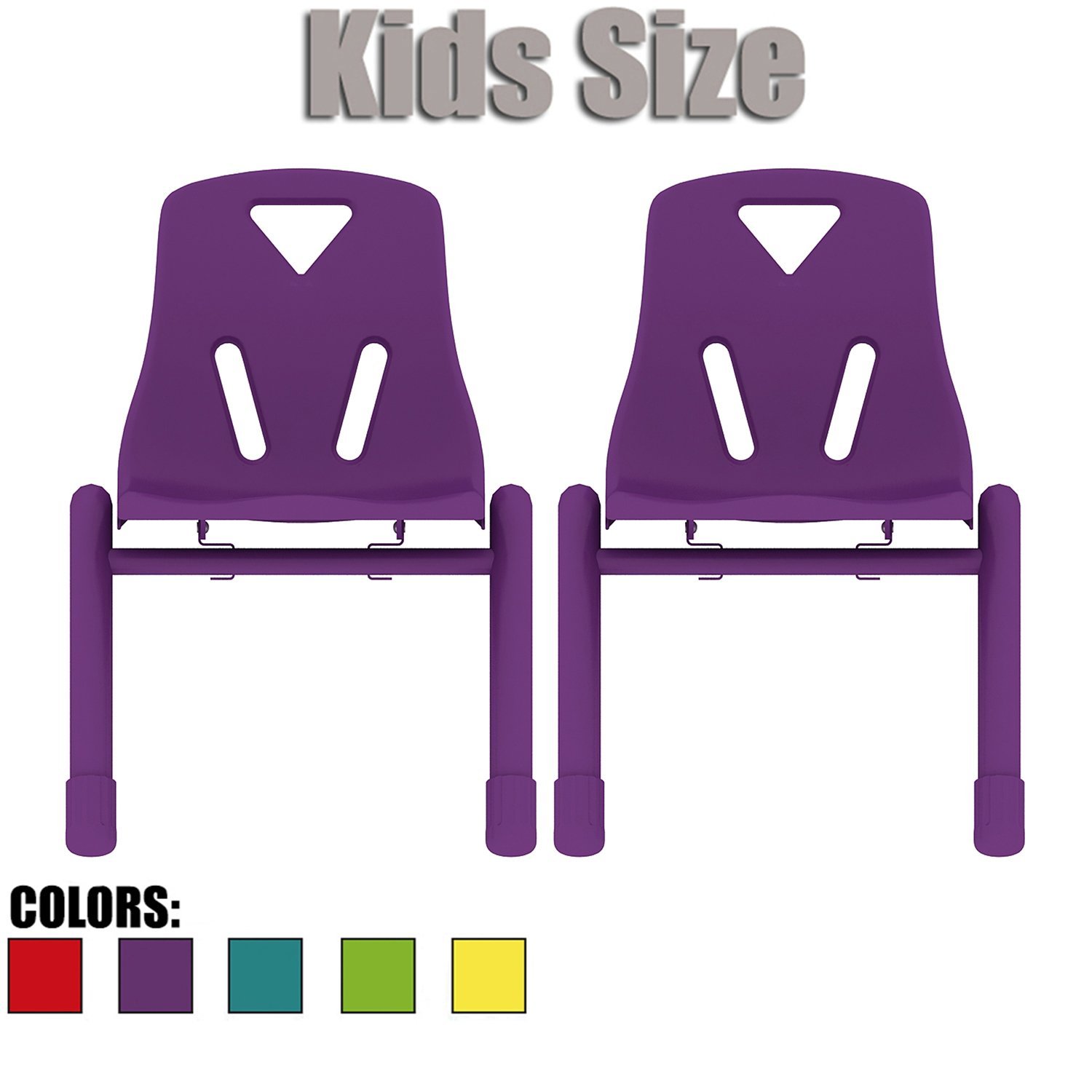 2xhome Set of Two (2) Purple Kids Size Plastic Side Chair 12