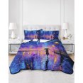thumbnail image 2 of Quilts Queen Size Bedding Set, Purple Silhouettes Reversible Summer Quilt 3 Pieces, Modern Abstract Art Aesthetics Lightweight Bedspreads Coverlets with 2 Pillow Shams for All Seasons, 2 of 5