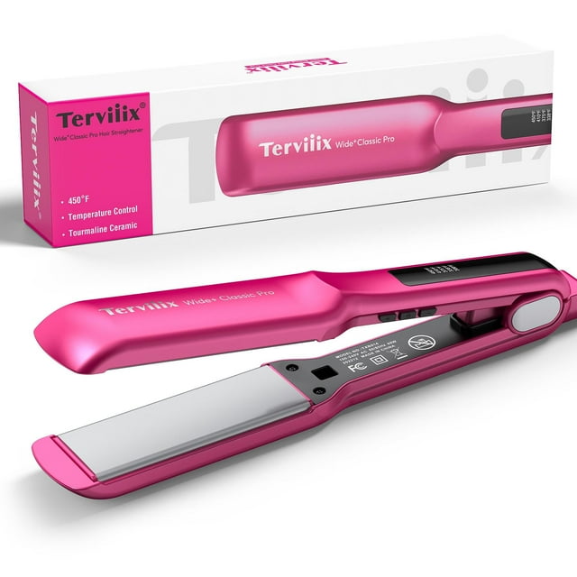 Plancha de pelo Terviiix Ceramic de 3,8 cm de ancho, color rosa