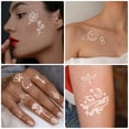 thumbnail image 5 of Yazhiji 60 Sheets Glow in the Dark Temporary Tattoos, Minimalism Luminous Fake Tattoos Stickers for Adults Men Women Halloween Rave Festival Accessory Party Supplies, 5 of 6