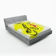 thumbnail image 1 of Ambesonne Yellow Black Fitted Sheet, Jazz Saxophone, Queen Size, Yellow Black, 1 of 2