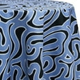 thumbnail image 1 of Ultimate Textile Labyrinth Blue 114-Inch Round Patterned Tablecloth, 1 of 2