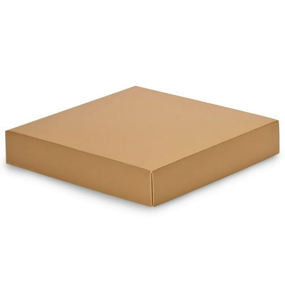 Pack of 25, Solid 8 x 8 x 1.5" Metallic Gold Gift & Gourmet Box Lids to Use Food Safe Barrier Like Food Grade Tissue or Cello for Food Packaging(Boxes Sold Separately)