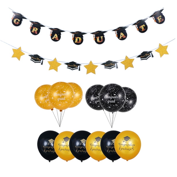 1 juego de globos con temática de graduación, pancartas y decoraciones de látex para fiestas.