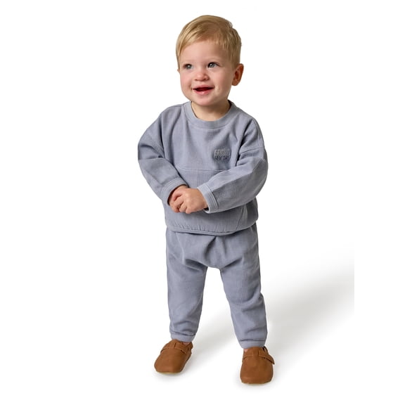 Modern Moments by Gerber Baby Boy Top and Pant Outfit Set with Kanga Pocket, 2-Piece, Sizes 0/3 Months - 24 Months