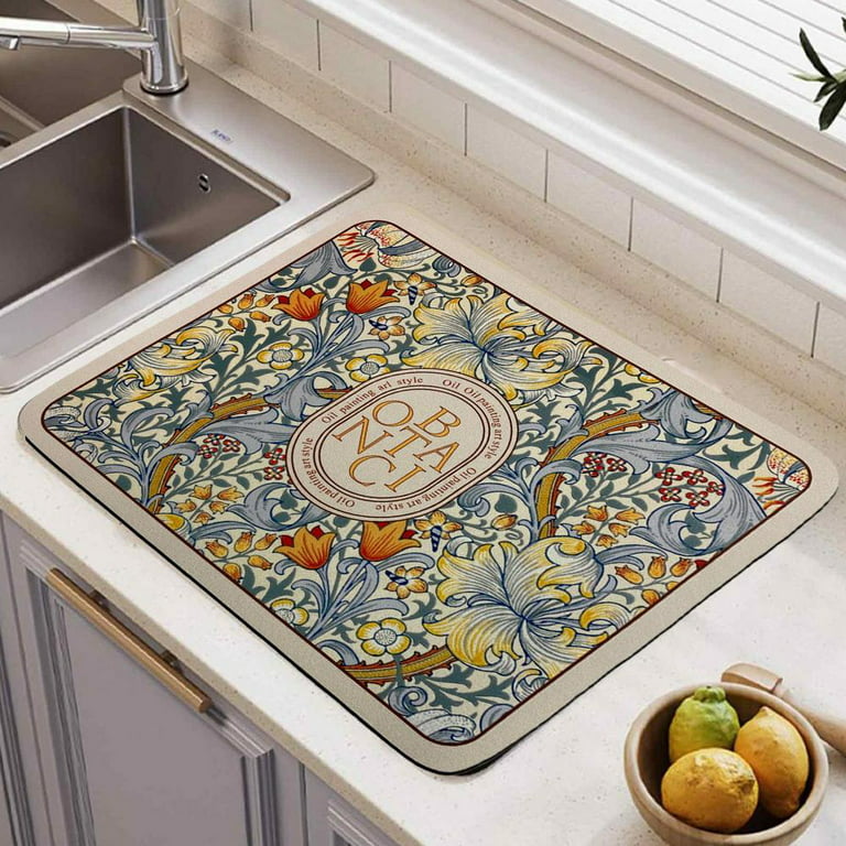 Silicone Patterned Draining Mat ,Dish Drying Mats for Kitchen