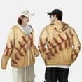 thumbnail image 4 of Fuzoiu Vintage Baseball Print Unisex Sun Protection Hoodie,UPF 50+ Light Jacket,Full Zip Sun Protection Hoodie,Long Sleeve Sun Shirts,for Outdoor Activities-Large, 4 of 7