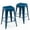 Deep Blue, variant on 24 inch High Barstools Set of 2, Counter Height Metal Bar Stools, Indoor/Outdoor Stackable Bartool Industrial Backless Stools(Deep Green)